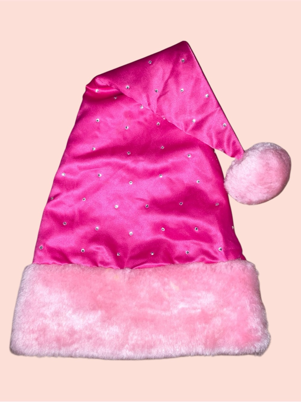 Hot Pink Santa Baby Rhinestone Hat